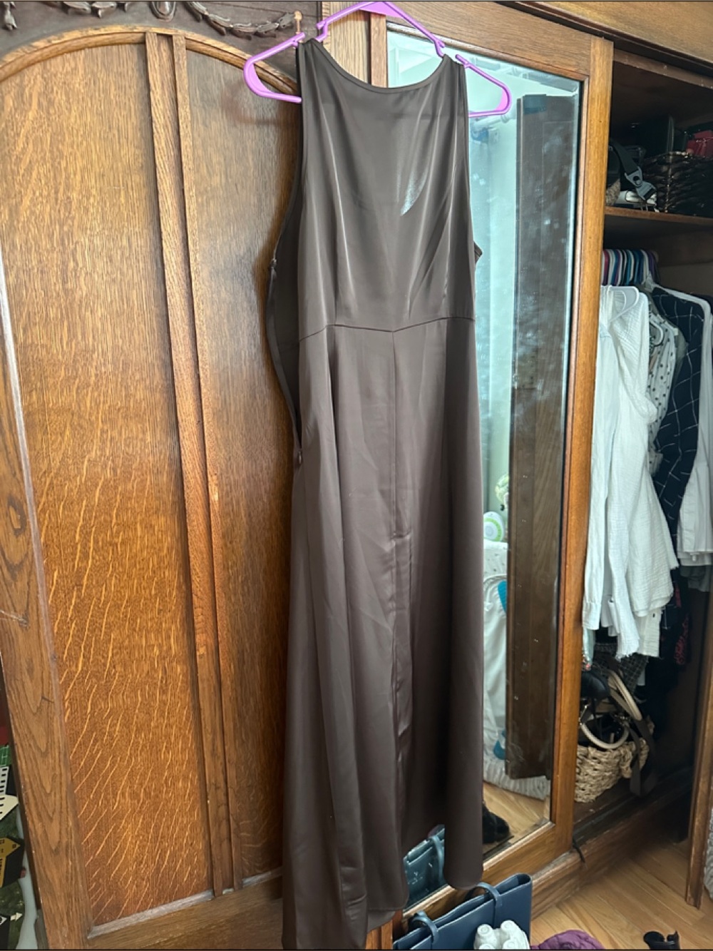 Women's Brown Sleeveless Maxi Dress
